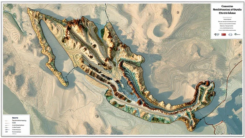 Mapa topográfico del Estado de México, aérea