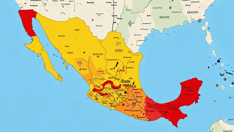 Mapa estilizado de México, Estado de México resaltado