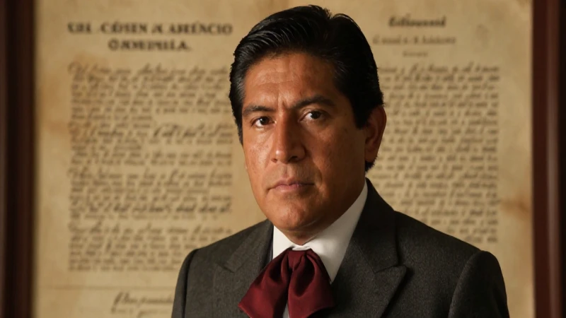 Conoce la Fascinante Vida del 50º Presidente de México 10 Retrato mestizo formal, luz dorada antigua