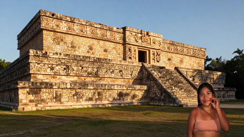 Belleza mestiza maya bajo luz dorada