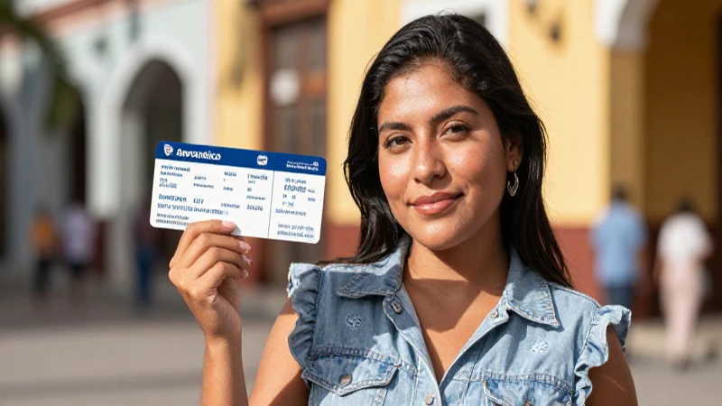 Mujer mestiza sonriente, lista para viajar
