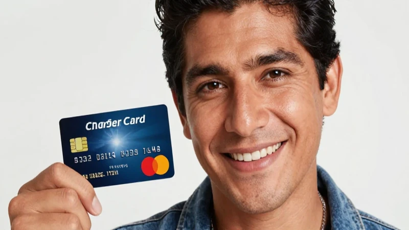 Sujeto mestizo sonríe con tarjeta Mastercard