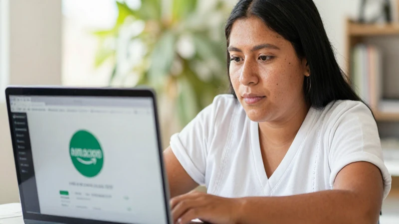 Amazon o Mercado Libre para hacer compras en México 6 Persona mestiza, laptop con tiendas en línea digital