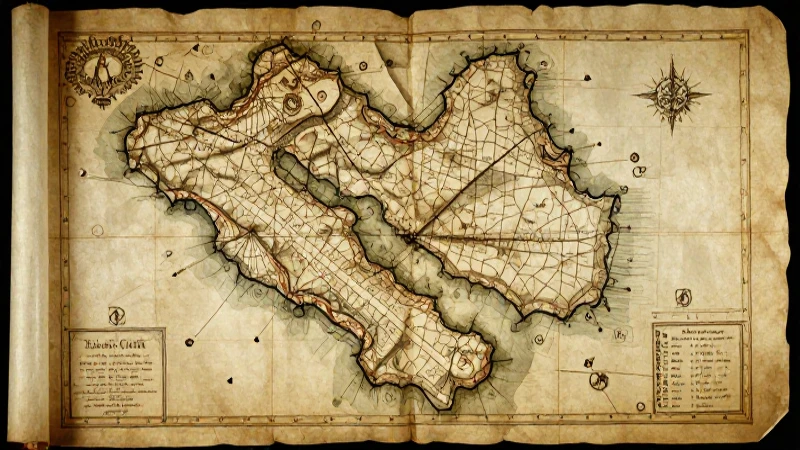 Urdaneta: mapa antiguo, luz dorada, pintura histórica
