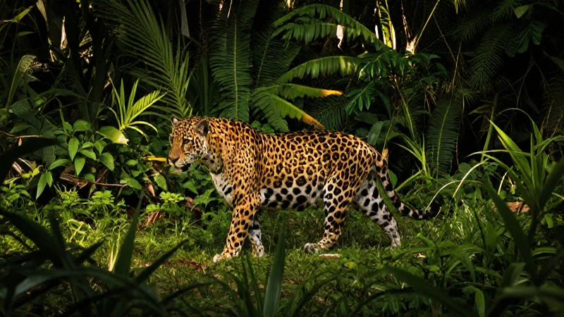 ANIMALES DE CAMPECHE: DESCUBRE 10 ESPECIES ASOMBROSAS 4 Jaguar majestuoso en su hábitat natural