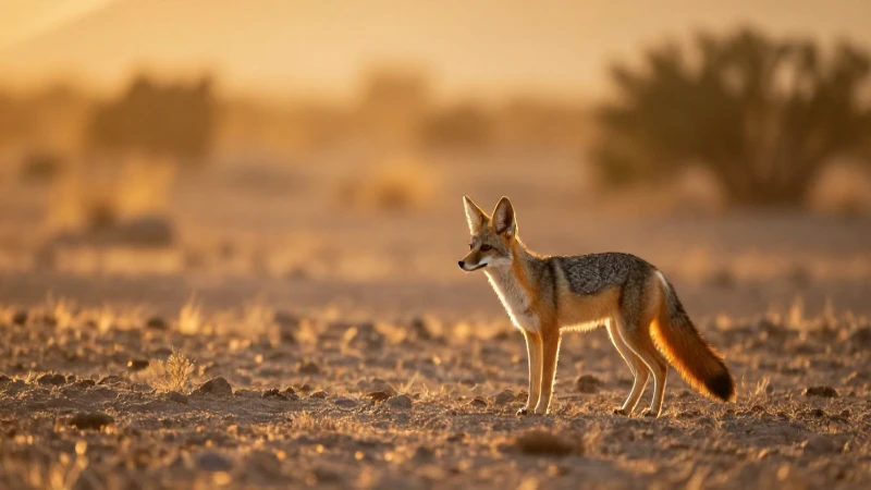 ANIMALES DE GUANAJUATO: DESCUBRE SU FLORA Y FAUNA ÚNICA 7 Zorro del desierto en Guanajuato, luz dorada