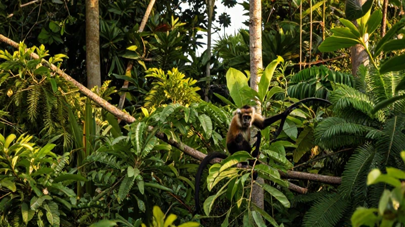 ANIMALES DE NAYARIT: DESCUBRE SU IMPACTANTE FLORA Y FAUNA 6 Mono aullador en selva, luz dorada