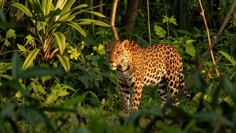 Fascinante Fauna de Puebla: ¡Descubre Sus Especies Únicas! 6 Fotografía vibrante de un jaguar en la selva