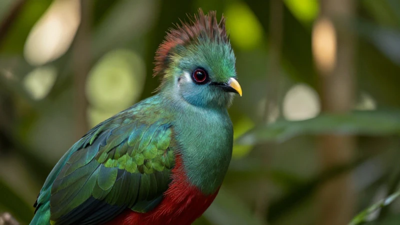 Fascinante Fauna de Puebla: ¡Descubre Sus Especies Únicas! 7 Quetzal resplandeciente en selva tropícal