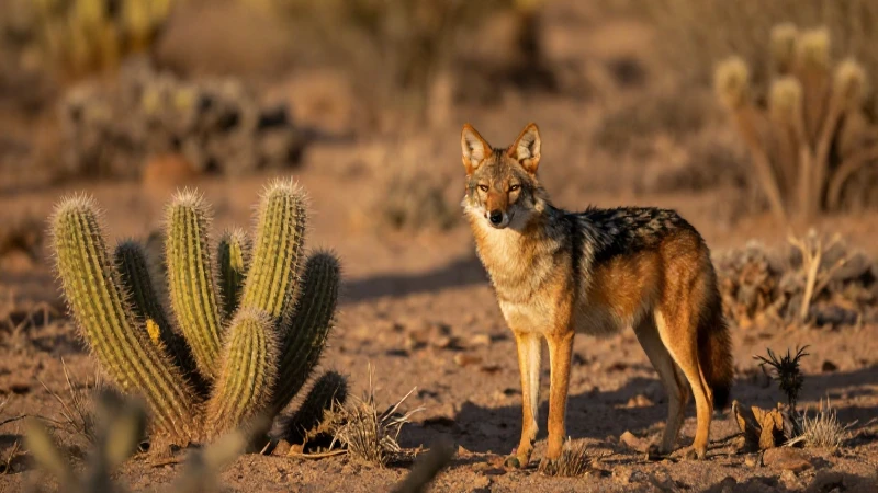 ANIMALES EN PELIGRO de EXTINCIÓN en Coahuila: ¡Descúbrelos! 9 Fotografía de lobo mexicano en desierto cálido