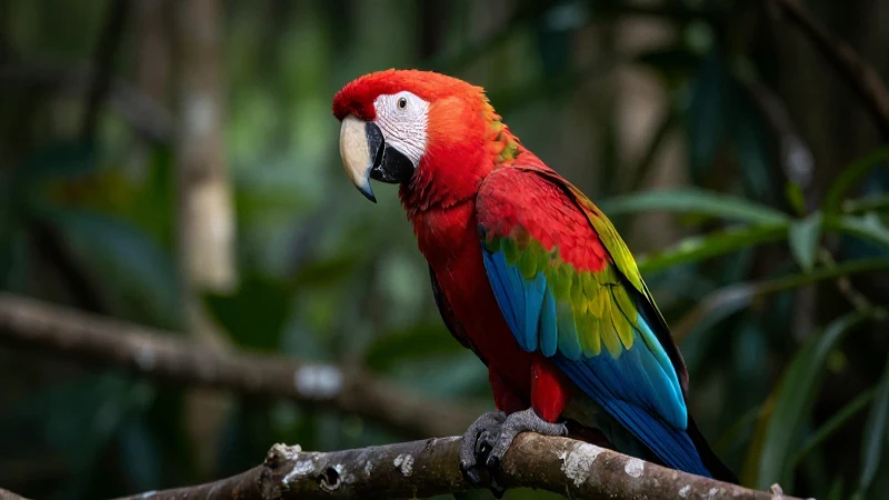 Guacamayo escarlata en peligro, fotografía de vida silvestre