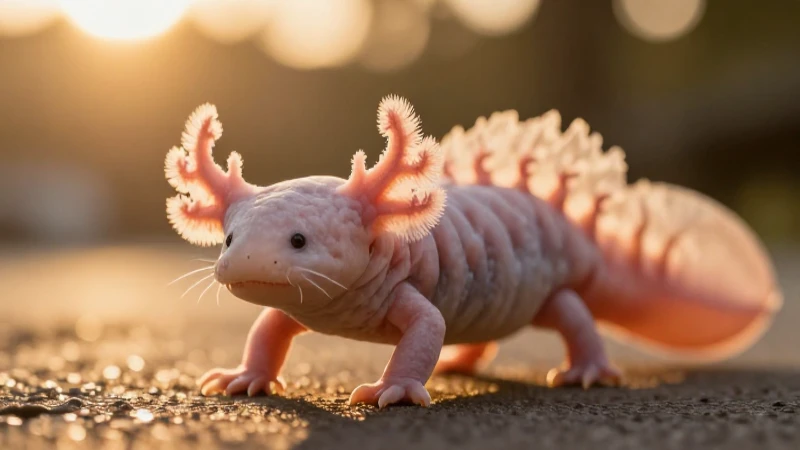 Fotografía vibrante de un axolote y xoloitzcuintli