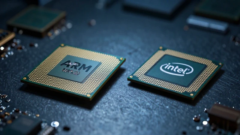 ARM frente a Intel: Ventajas, desventajas y usos 3 Comparación visual de procesadores con iluminación cinematográfica