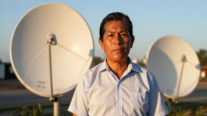 Mexicano mestizo con piel dorada y satélite