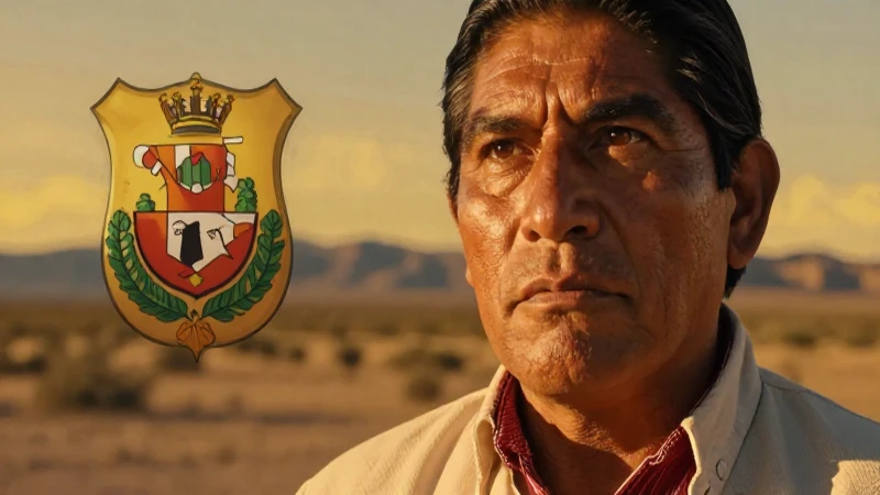 Retrato mestizo mexicano en desierto dorado