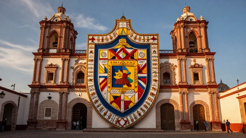Escudo de ZACATECAS: Historia y SIGNIFICADO REVELADO 7 Escena mexicana antigua, vibrante y dorada