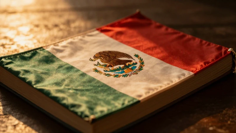 Bandera de México: Su Historia y Significado Revelados 7 Bandeira mexicana, libro antiguo, luz dorada cinematográfica