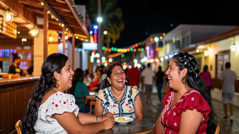 Calle concurrida, fiesta mexicana brillante