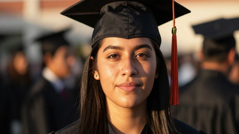 Retrato cercano de graduado mestizo mexicano