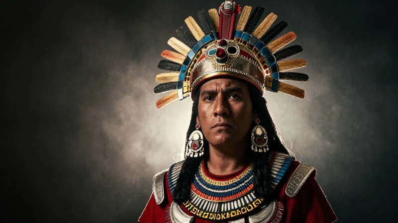Descubre a Cuitláhuac: Sucesor de Moctezuma II y Su Legado 4 Cuitláhuac, guerrero azteca, retrato cinematográfico