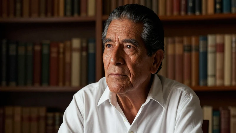 José María, mexicano reflexivo, en una biblioteca