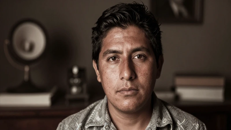 Retrato sepia de un mestizo mexicano iluminado tenuemente