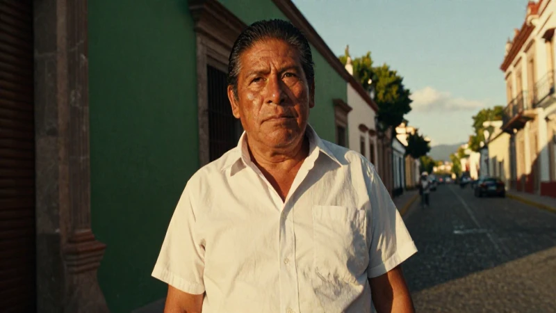 Calle de la Cruz Verde: DESCUBRE su ENIGMÁTICA HISTORIA 6 Fachada mexicana cálida, luz dorada y cinematográfica