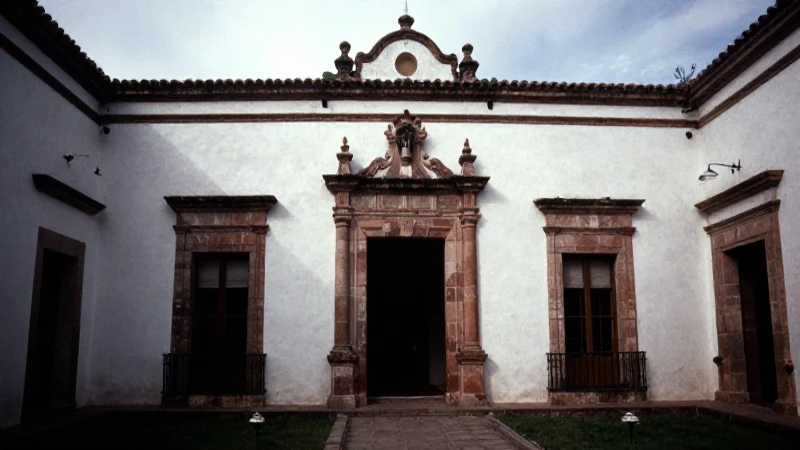 Casa colonial mexicana, misterio y nostalgia.[end_of_turn]