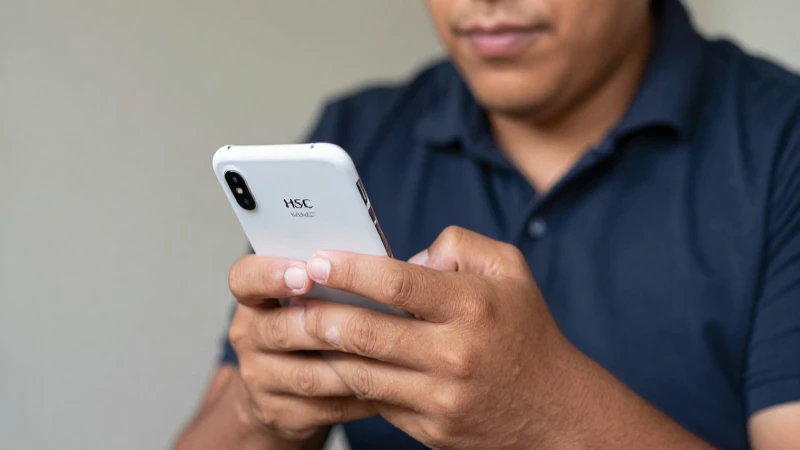 Manos mestizas usan app HSBC a la luz