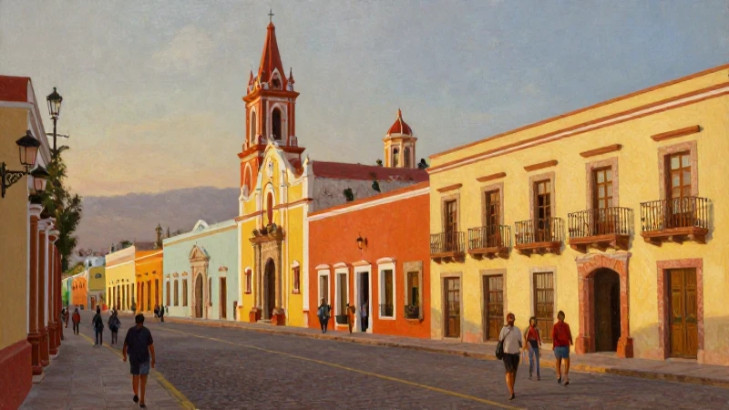CAMPECHE: Descubre su RICA HISTORIA y LEGADO CULTURAL 8 Campeche: arquitectura colorida en cálida luz dorada