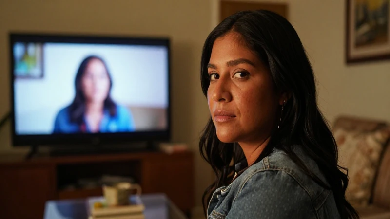 Mujer mestiza, cálida luz y pantalla