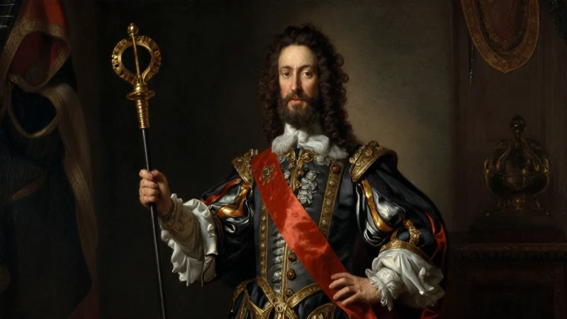 Carlos IV, cetro real, iluminación dramática