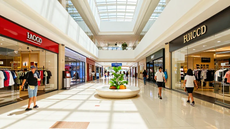 Compradores mestizos disfrutan de un centro comercial moderno