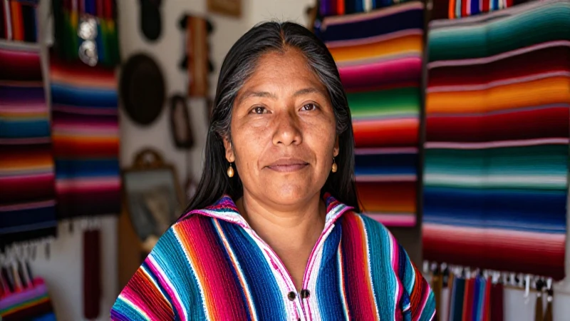 Mujer mexicana irradiando calidez artesanal oaxaqueña