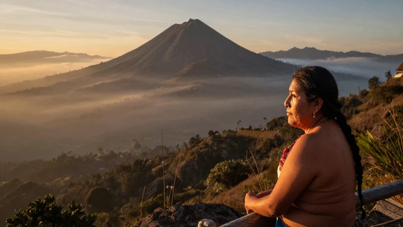 Paisaje mexicano, pintoresco y dorado al atardecer