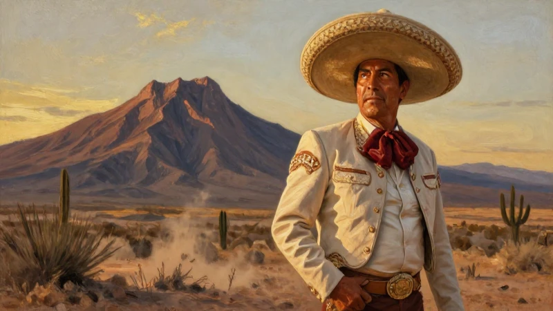 Arriero mestizo, heroico bajo el sol dorado