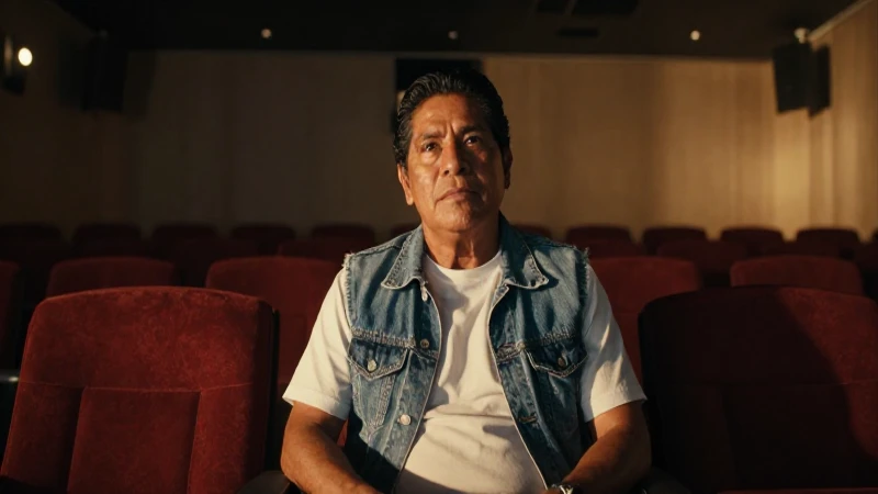 Persona mestiza en cine, luz dorada
