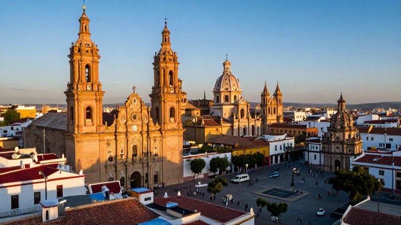 Puebla: arquitectura colonial vibrante en luz dorada
