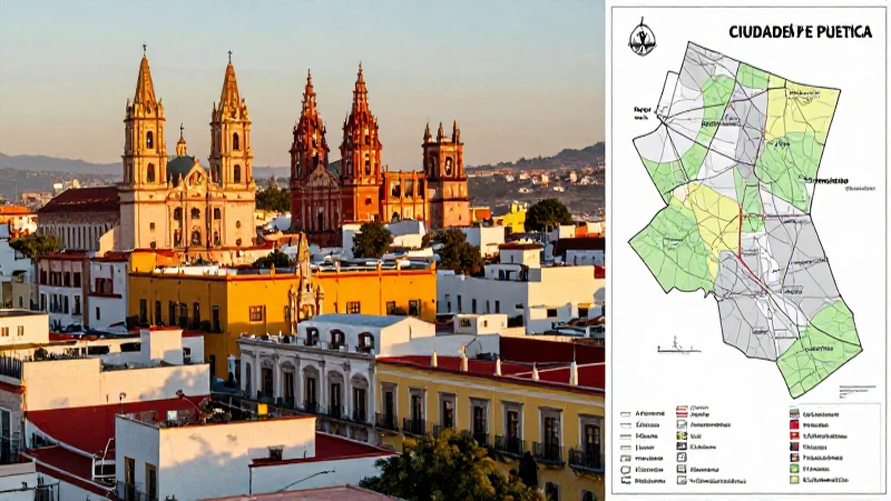 Puebla irradia arquitectura colonial con luz cálida