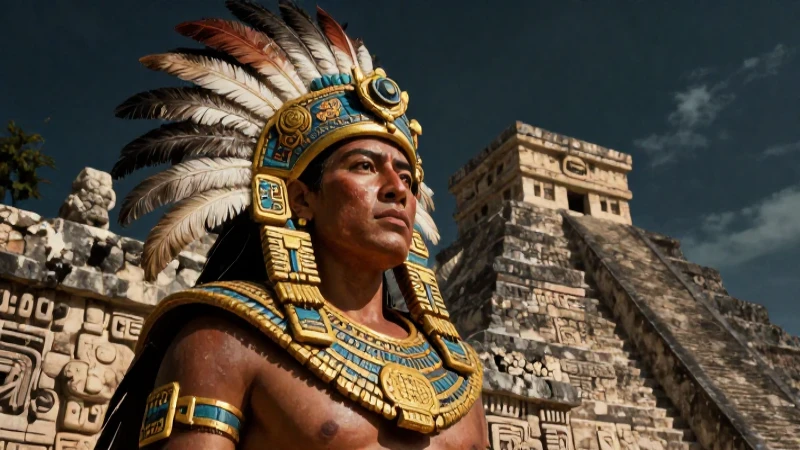 Emperador azteca, opulencia y drama en su retrato