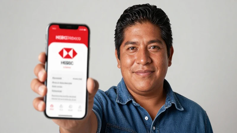 Persona mestiza mexicana usa app HSBC
