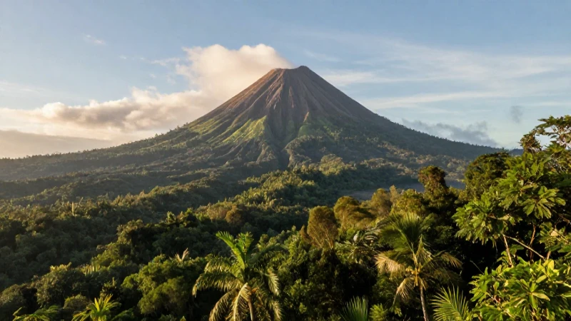 Clima en Colima: ¡Descubre el Mejor Tiempo para Aventuras! 3 Paisaje volcánico exuberante en luz dorada
