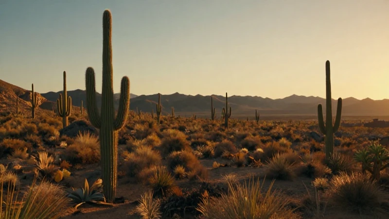 Clima de Guanajuato: Variedades que Te Sorprenderán 8 Paisaje desértico en 8K, luz dorada cinematográfica