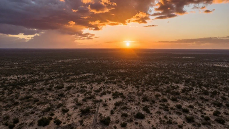 Atardecer dramático en paisaje desértico de Tamaulipas