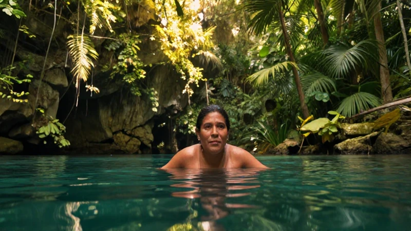 CLIMA DE YUCATÁN: Descubre su MISTERIOSO y ÚNICO ATRACTIVO 5 Hermoso cenote yucateco, luz dorada y belleza mestiza