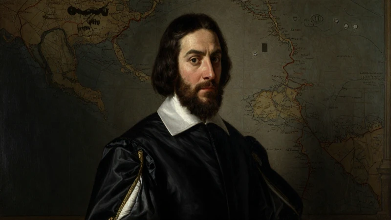 Retrato de Oñate, mapa colonial y claroscuro