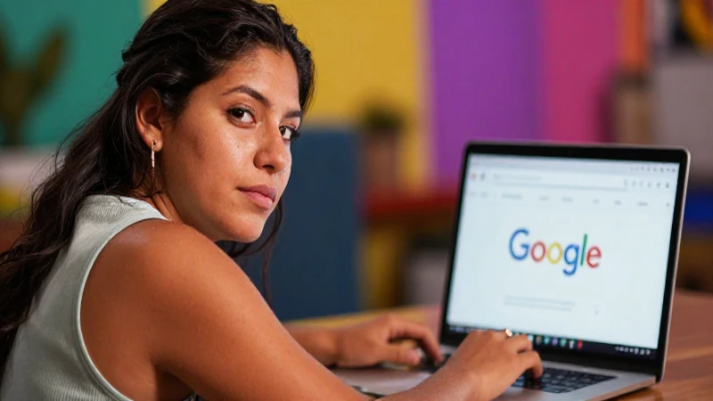 Cambiar fondo en Google y Chrome: Cómo personalizar con temas 3 Joven mestizo busca en Google, iluminación cinematográfica