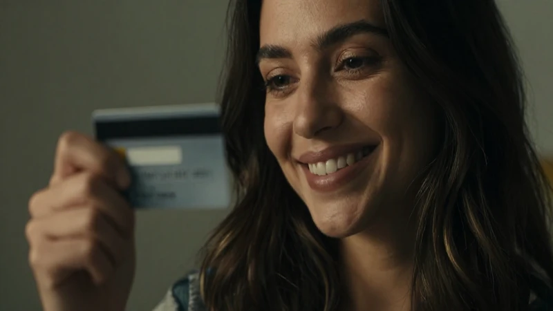 Tarjeta Stori: Beneficios y Uso con Meses Sin Intereses 3 Mujer sonriente con tarjeta de crédito, cinematográfico