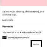 Cómo cancelar y actualizar método de pago en Spotify