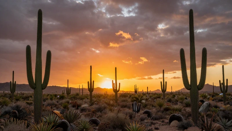 CLIMA EN NUEVO LEÓN: DESCUBRE sus SECRETOS y TEMPERATURAS 8 Atardecer dramático en desierto, clima Nuevo León